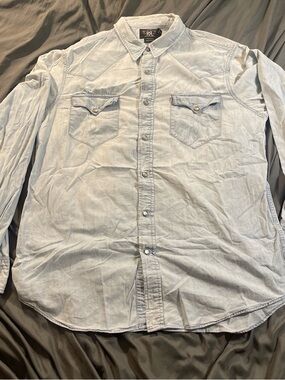 Ralph Lauren Light Blue Denim Western Button-Up Shirt